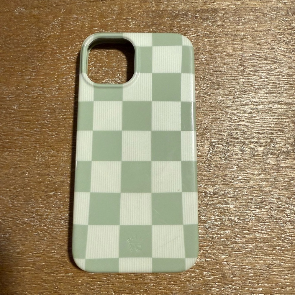 Checkered Green and White Phone Case